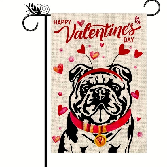 Other - Valentine's Day Bulldog Garden Flag NEW